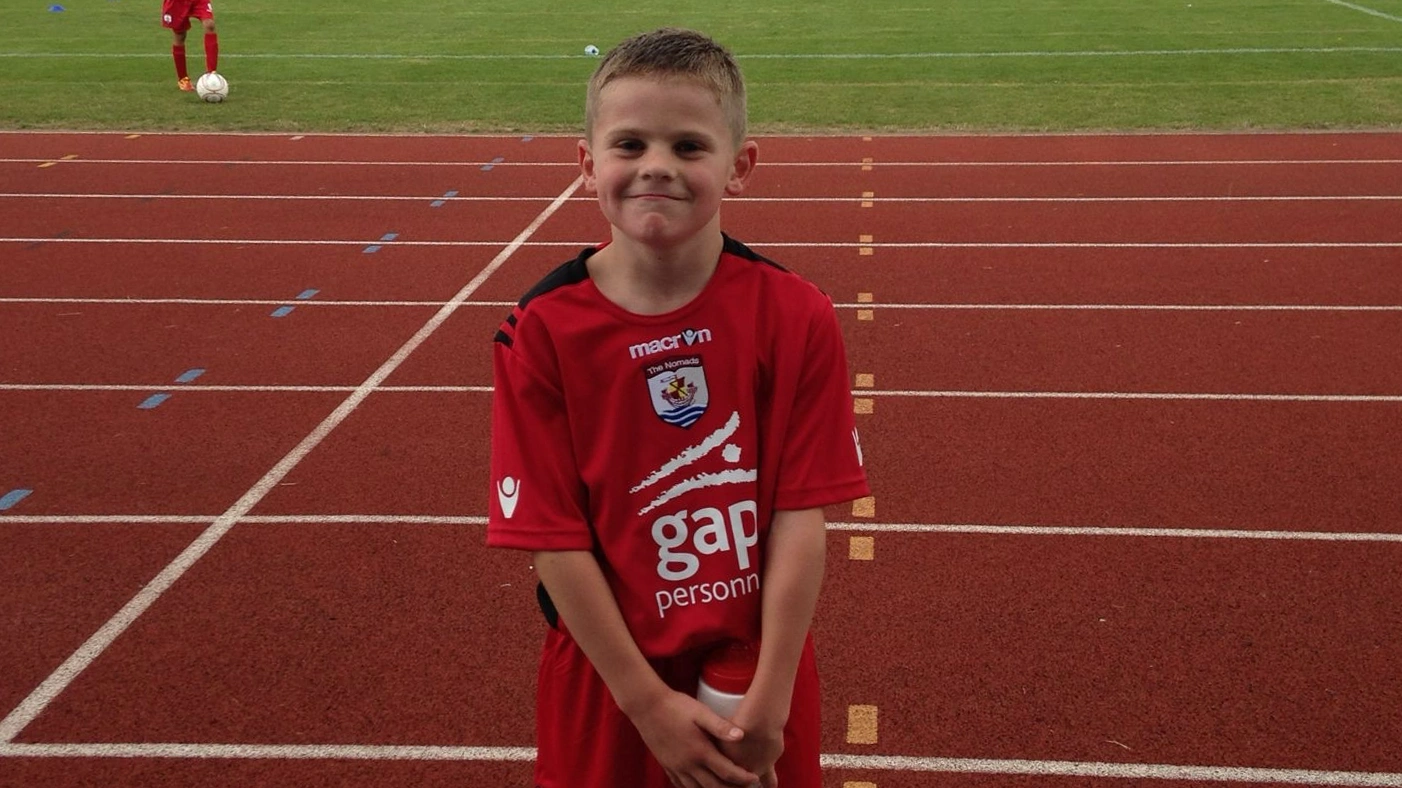Alex Hughes as an U8 player at Connah's Quay Nomads